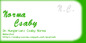norma csaby business card